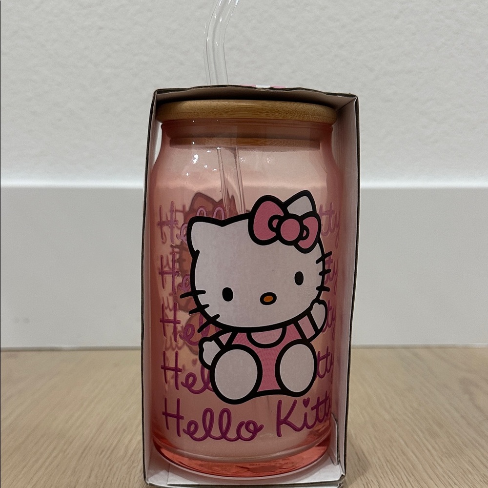 Sanrio Pink Hello Kitty Glass Tumbler
